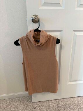 Express Tan Mock Neck Long Sleeve Top Medium